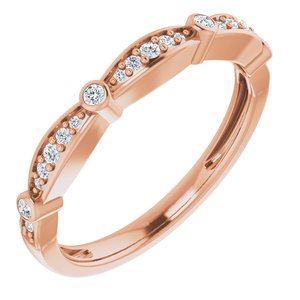 14K Rose 1/8 CTW Natural Diamond Stackable Anniversary Band